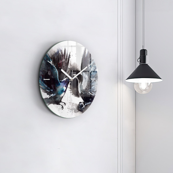 Horloge ronde Oiseaux peints