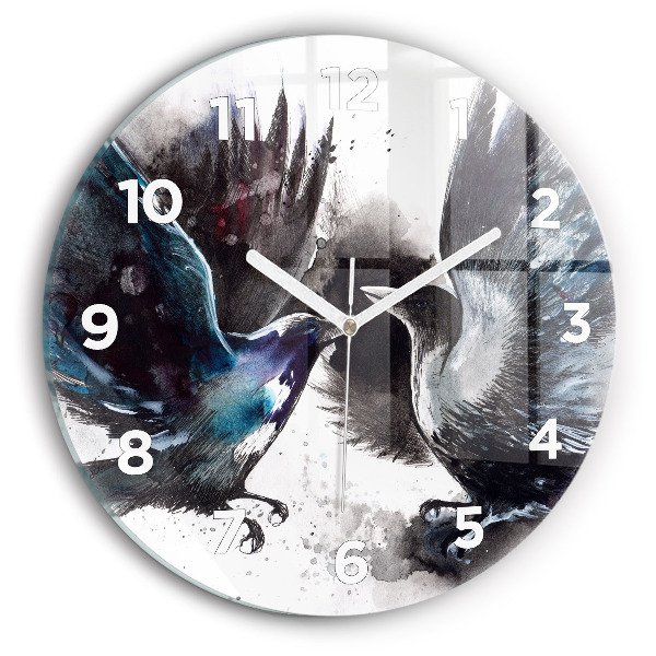 Horloge ronde Oiseaux peints
