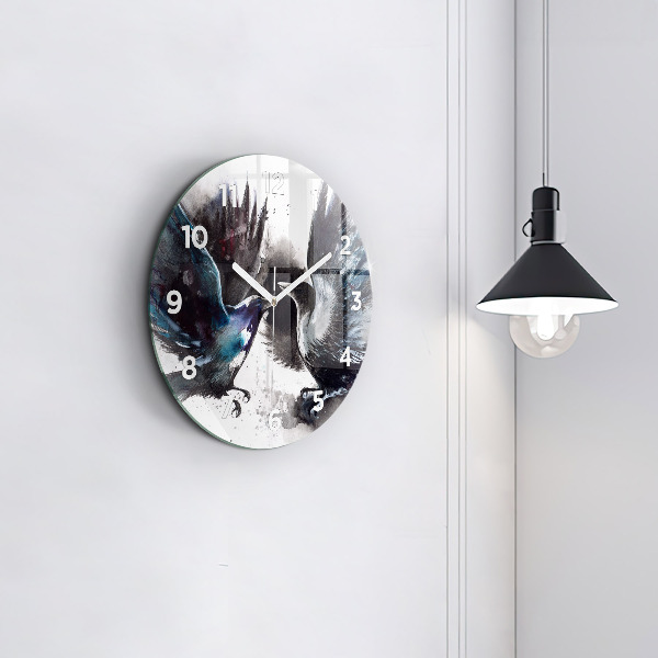 Horloge ronde Oiseaux peints