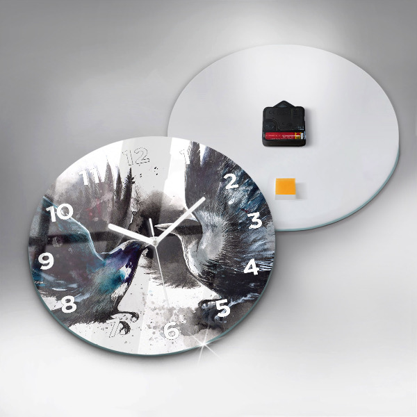 Horloge ronde Oiseaux peints