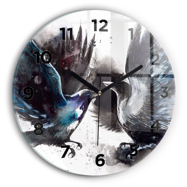 Horloge ronde Oiseaux peints