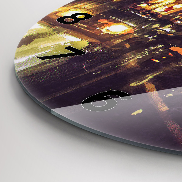 Horloge ronde Ville peinte