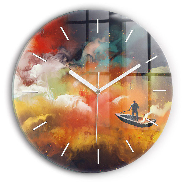Horloge ronde Peinture abstraite