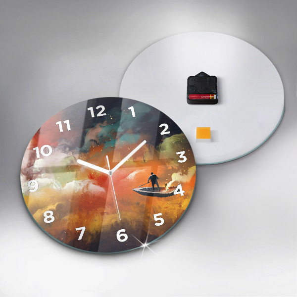 Horloge ronde Peinture abstraite