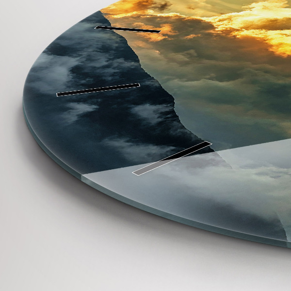 Horloge ronde Vol en montgolfière dans les nuages