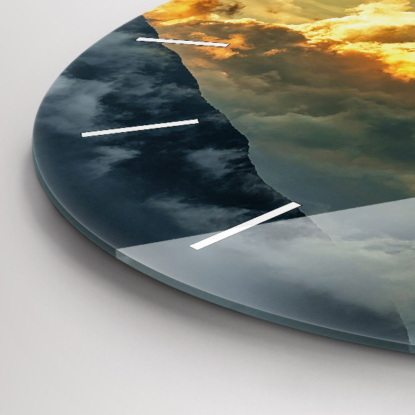 Horloge ronde Vol en montgolfière dans les nuages