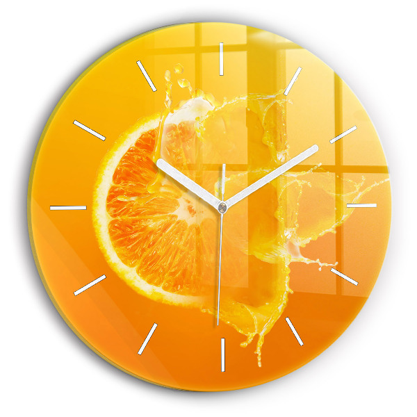 Pendule murale ronde Orange