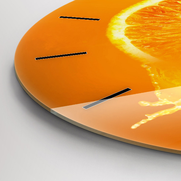 Pendule murale ronde Orange