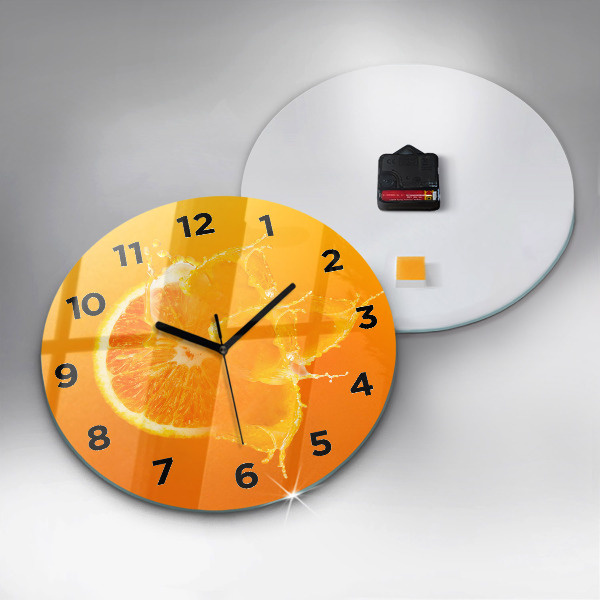 Pendule murale ronde Orange