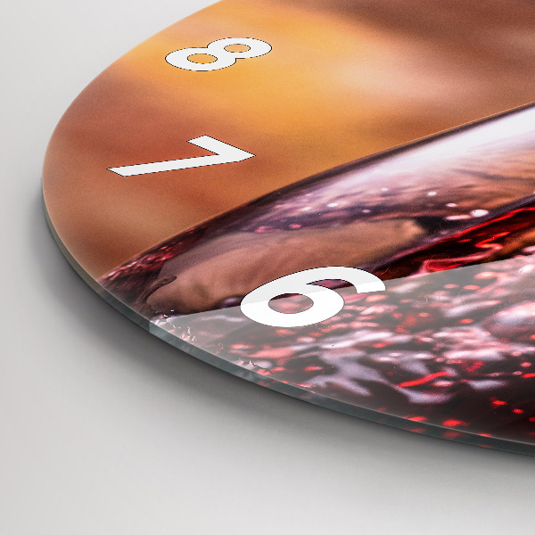 Pendule murale ronde Un verre de vin rouge