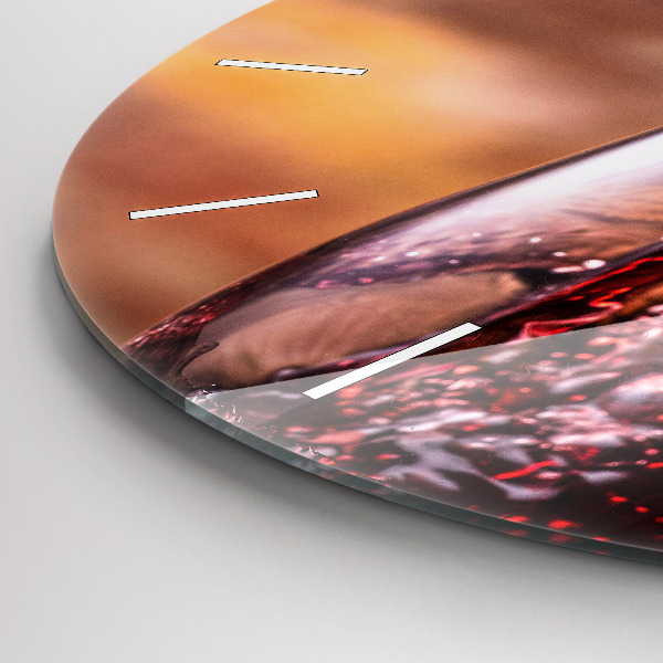 Pendule murale ronde Un verre de vin rouge