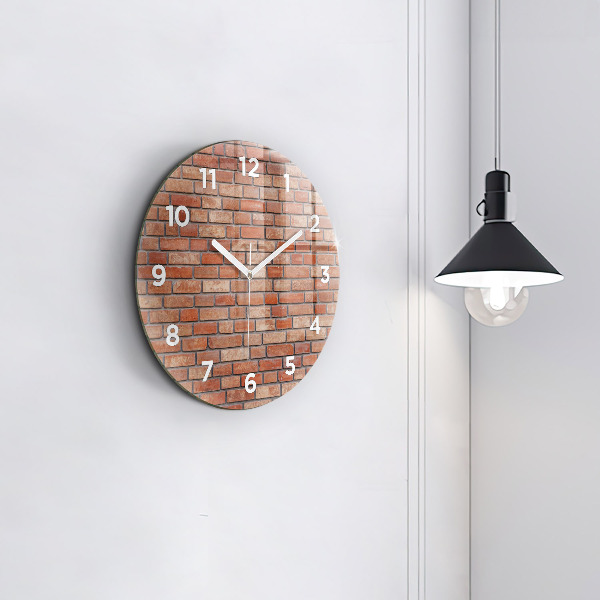 Pendule murale ronde Mur de briques