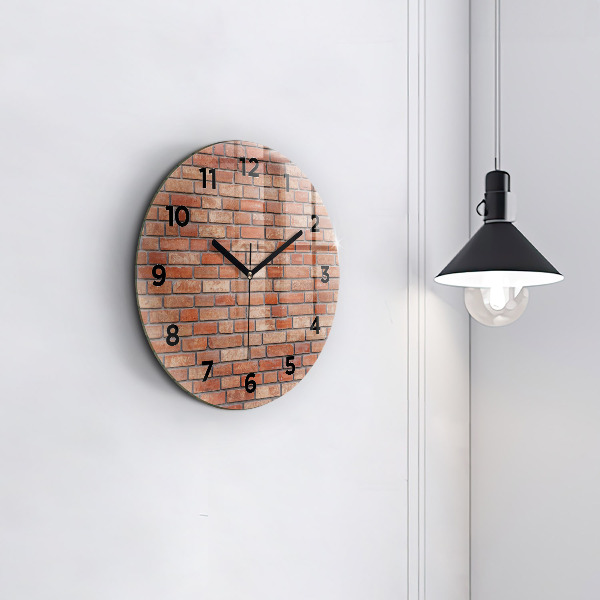 Pendule murale ronde Mur de briques