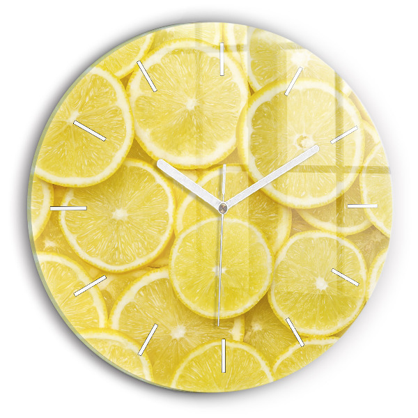 Pendule murale ronde tranches de citron