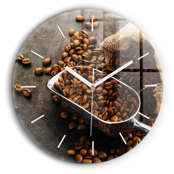 Pendule murale ronde Un sac de grains de café