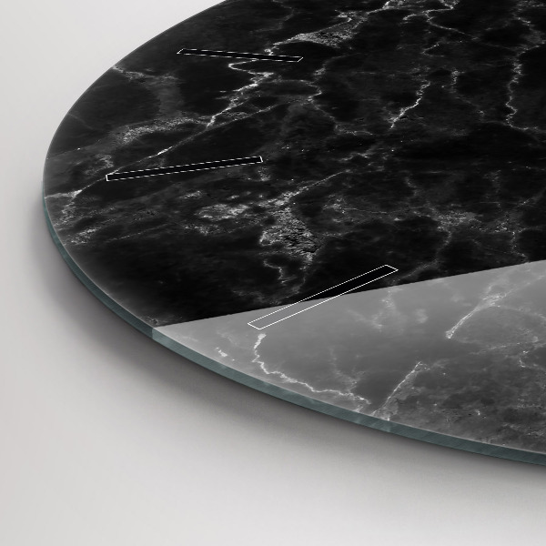 Pendule murale ronde marbre foncé