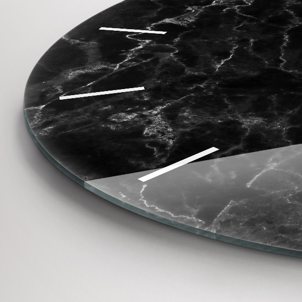 Pendule murale ronde marbre foncé