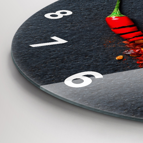 Pendule murale ronde assaisonnement au poivron rouge