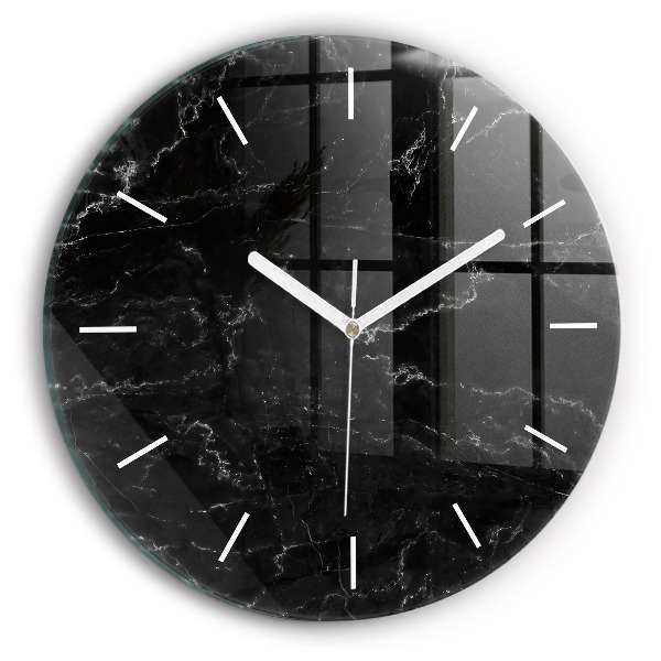Horloge ronde marbre noir
