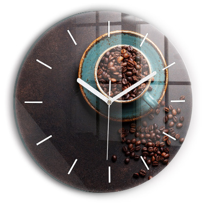 Horloge ronde Une tasse de café