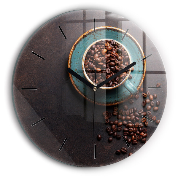 Horloge ronde Une tasse de café