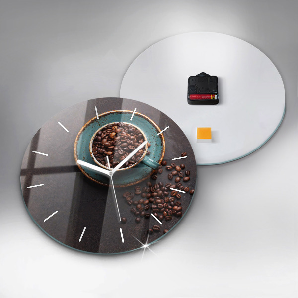 Horloge ronde Une tasse de café
