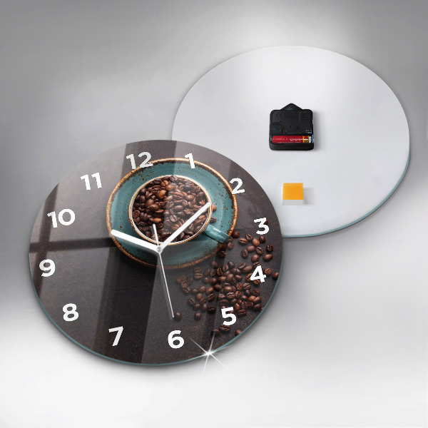 Horloge ronde Une tasse de café