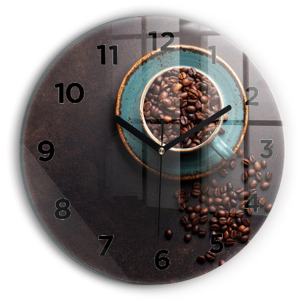 Horloge ronde Une tasse de café
