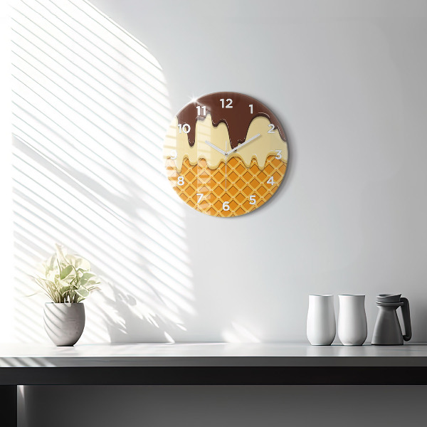 Horloge ronde Gaufre et glace