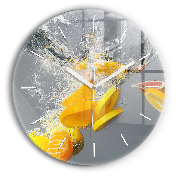 Horloge ronde 'Agrumes dans l''eau'