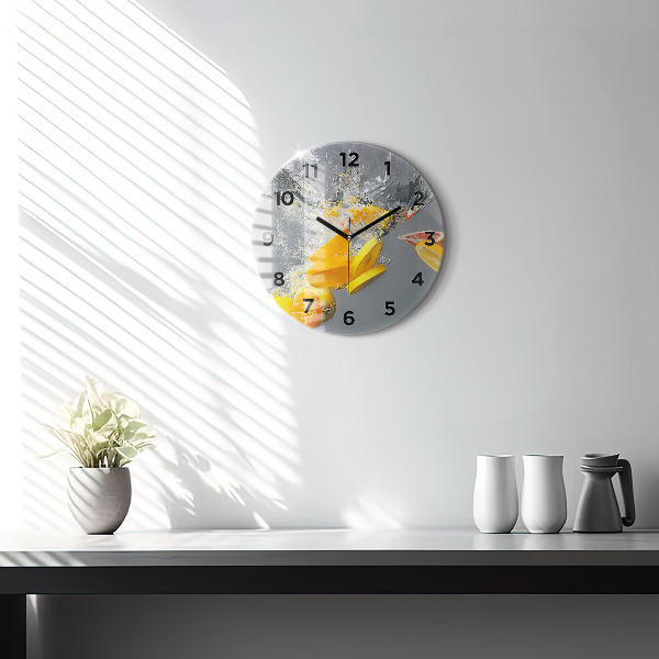 Horloge ronde 'Agrumes dans l''eau'