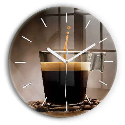 Horloge ronde Une tasse de café