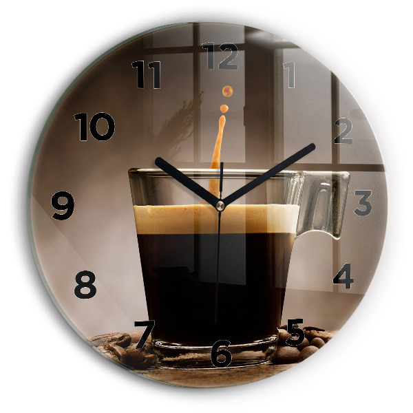 Horloge ronde Une tasse de café