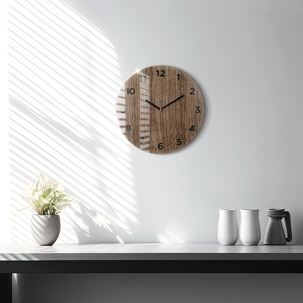 Horloge ronde Bois foncé