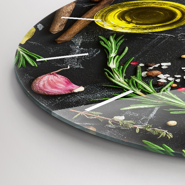 Horloge ronde Épices sur le comptoir