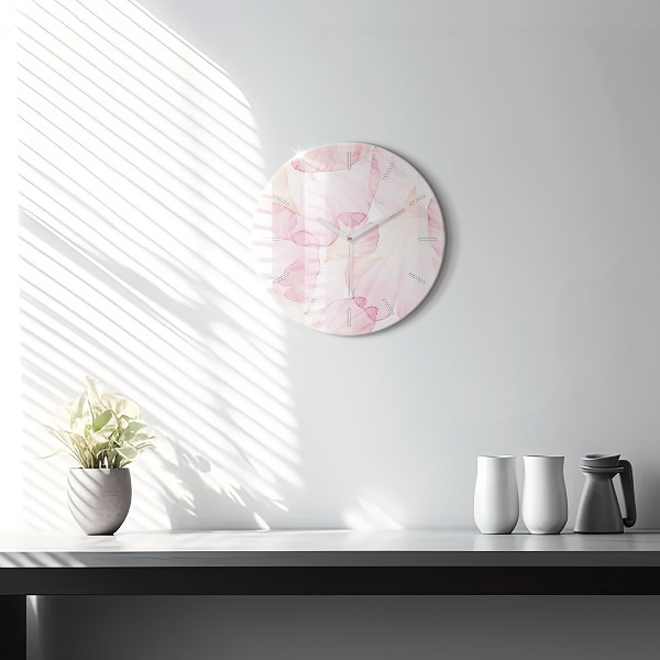 Horloge ronde 'Pétales d''aquarelle'