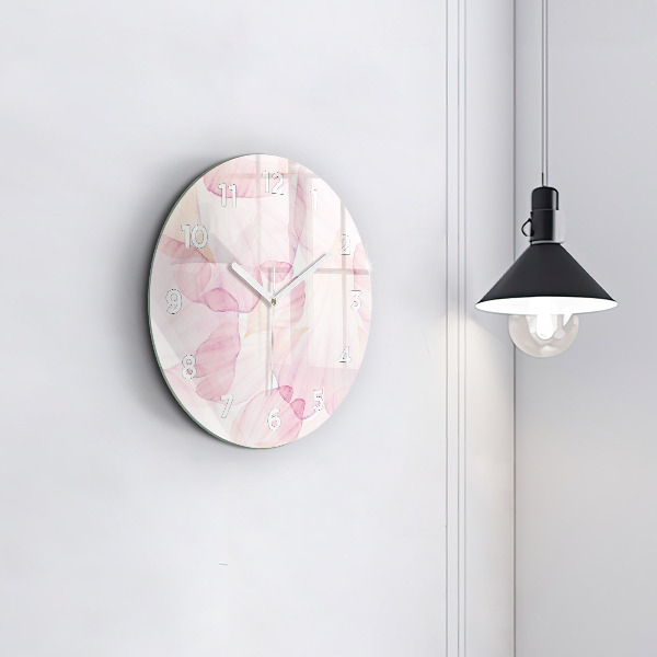Horloge ronde 'Pétales d''aquarelle'