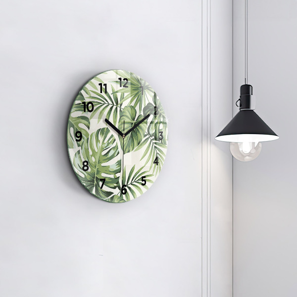 Horloge ronde Motif tropical