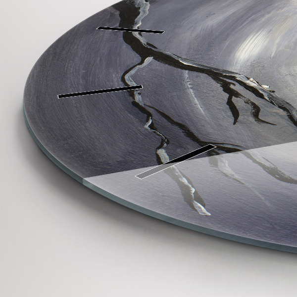 Horloge ronde Corbeau au clair de lune