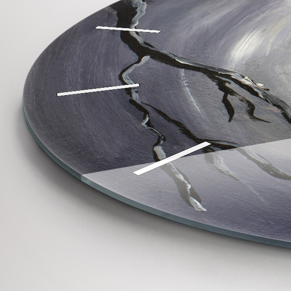 Horloge ronde Corbeau au clair de lune