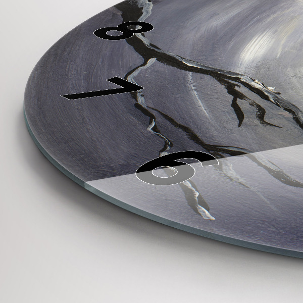 Horloge ronde Corbeau au clair de lune