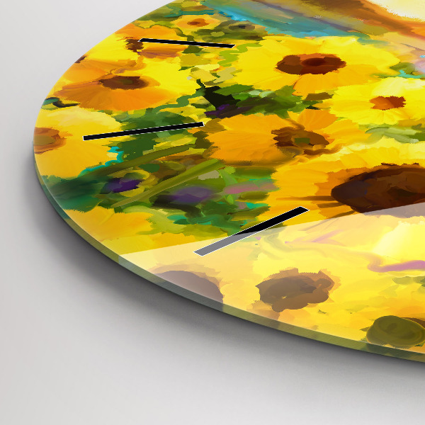 Horloge ronde Champ de tournesols