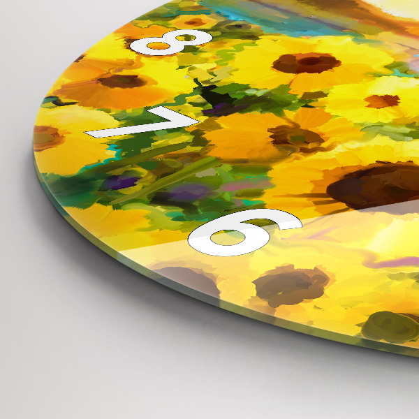 Horloge ronde Champ de tournesols