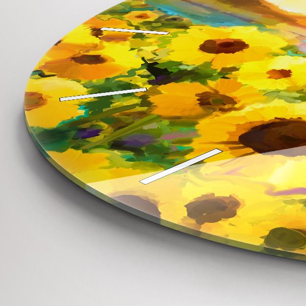 Horloge ronde Champ de tournesols
