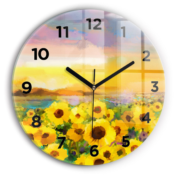 Horloge ronde Champ de tournesols