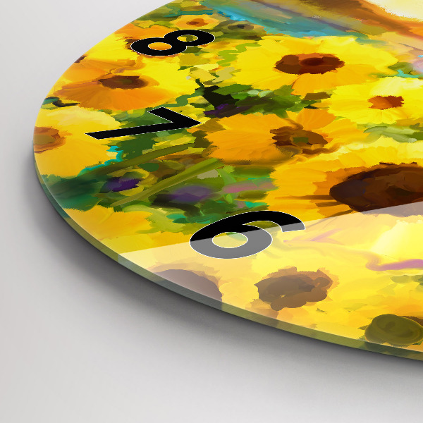 Horloge ronde Champ de tournesols