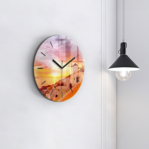 Horloge ronde Vieux moulin à vent à Santorin