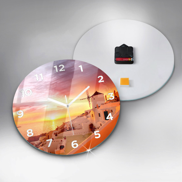 Horloge ronde Vieux moulin à vent à Santorin