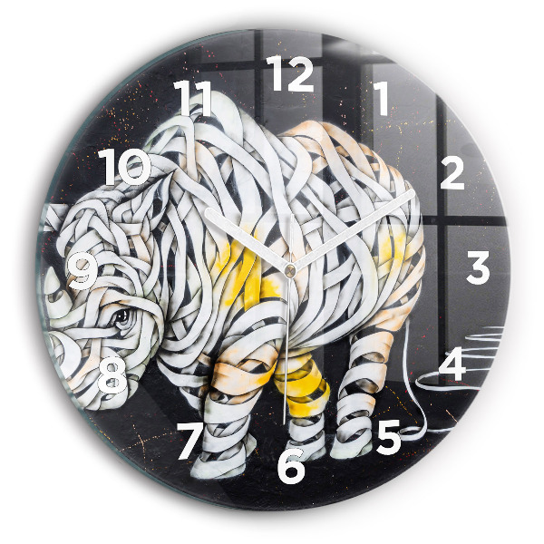Horloge ronde Rhinocéros abstrait