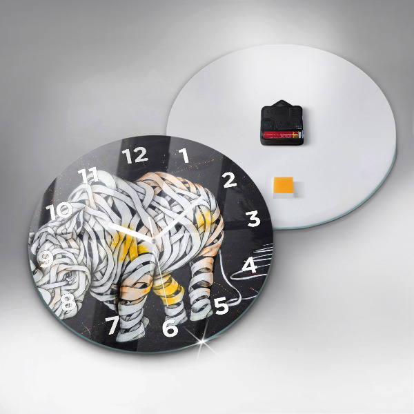 Horloge ronde Rhinocéros abstrait